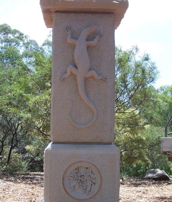 gateway column with carvings