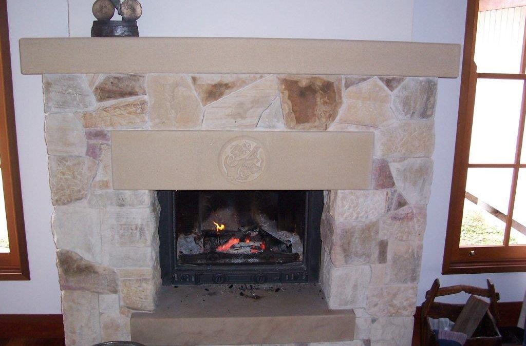 rubble fireplace